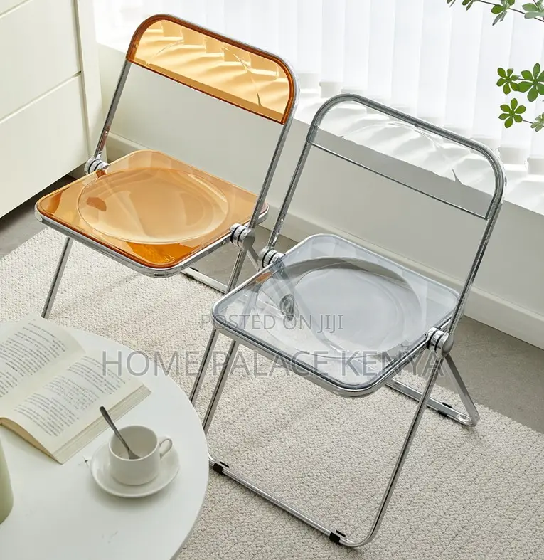 Foldable Chair: Transparent Abs Steel Folding Dining Chair