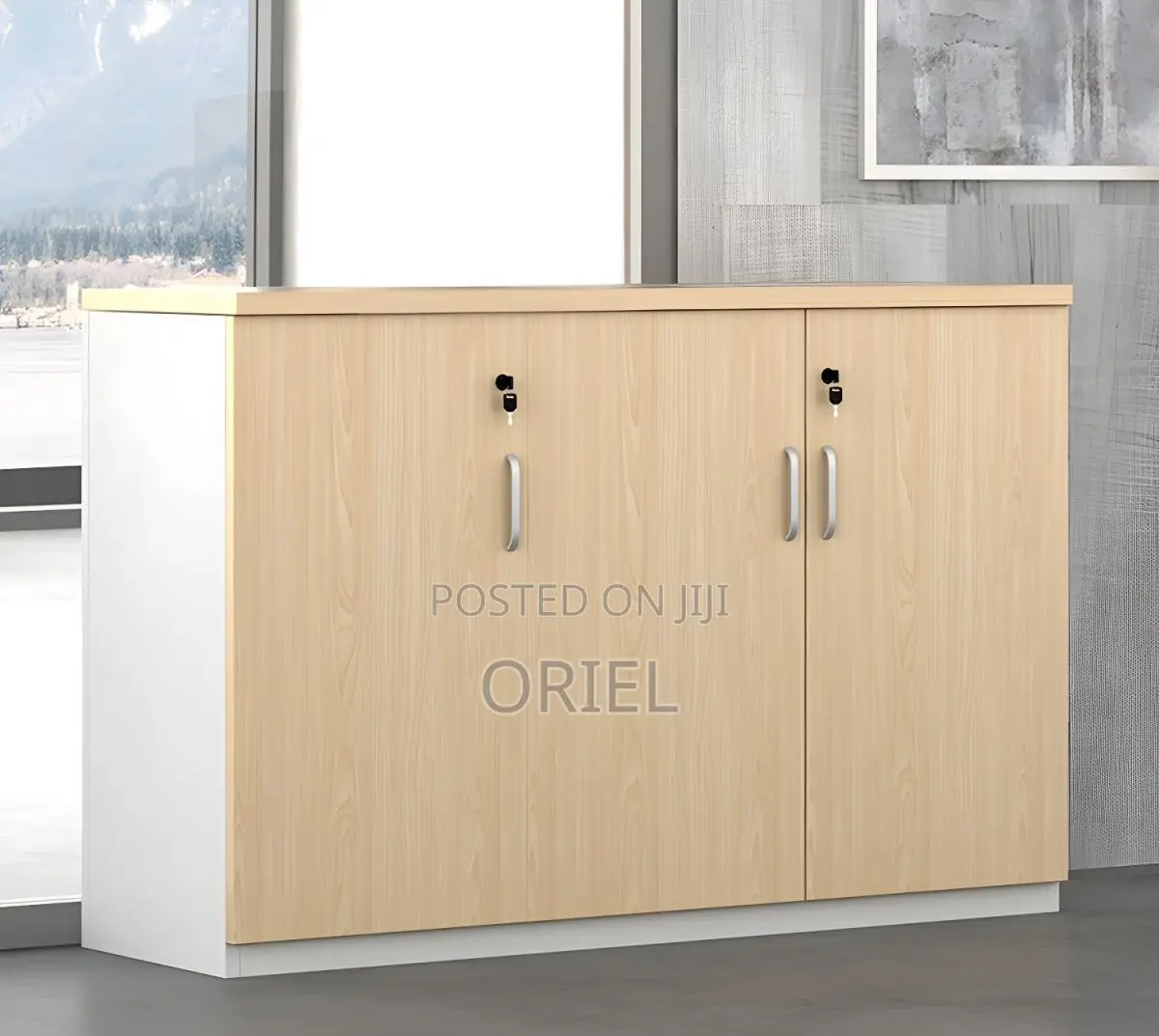 Office Credenza : Four-Door Wooden Office Credenza