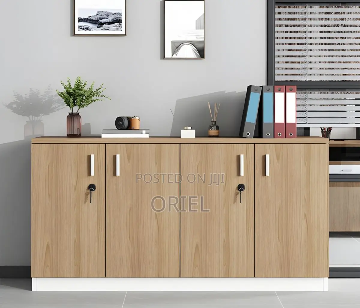 Office Credenza : Four-Door Wooden Office Credenza