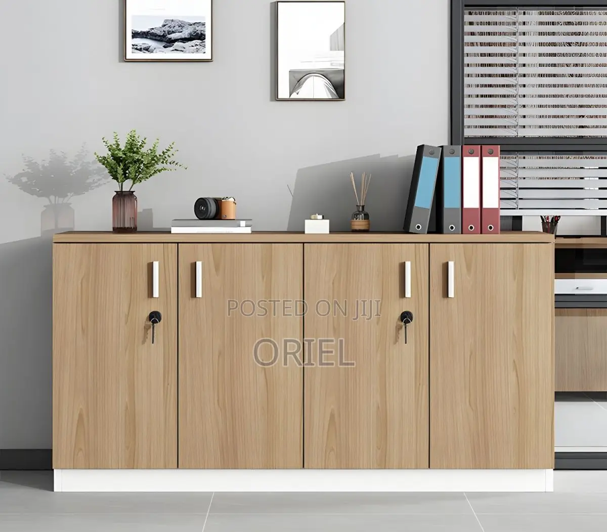 Office Credenza : Four-Door Wooden Office Credenza