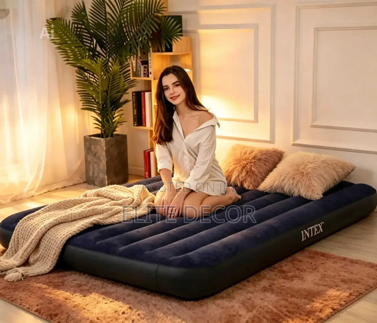 Intex 3×6 Inflatable Air Mattress With Pump – Portable Single Air Bed