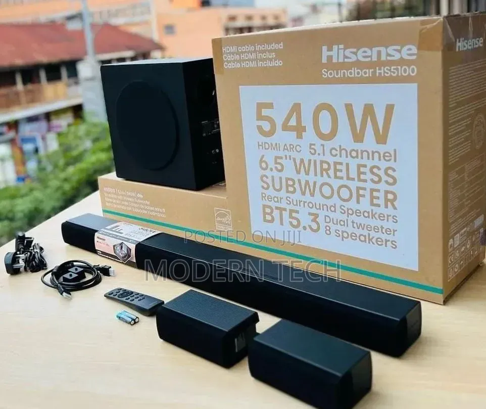Hisense Hs5100 Bluetooth 5.3 Surround Soundbar – 540w