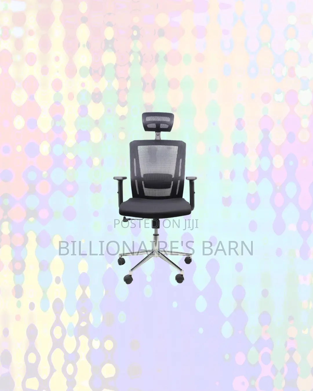 Black Mesh Office Chair With Headrest for Executive Office Style