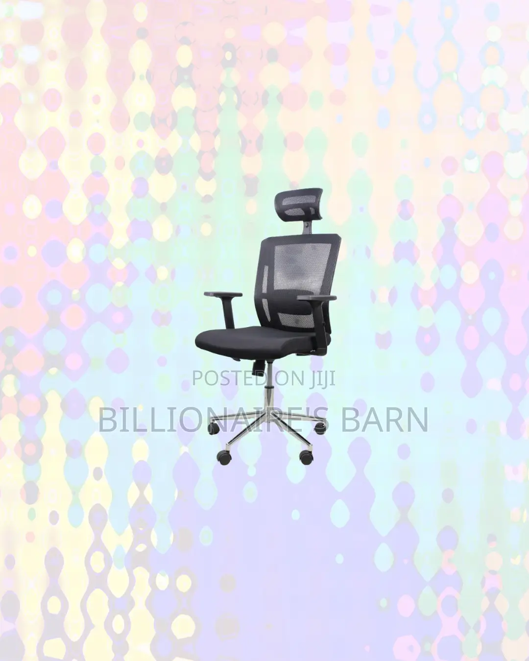 Black Mesh Office Chair With Headrest for Executive Office Style