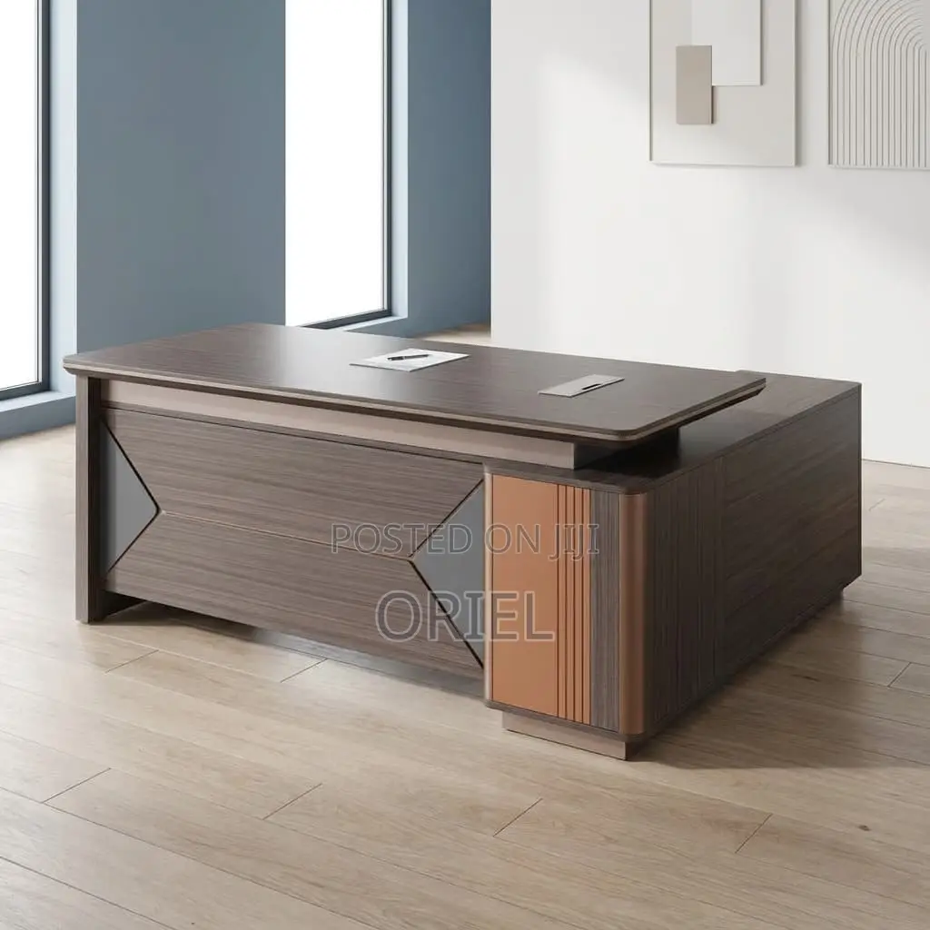 Office Desk : 1.6m Grey Oak Modern Desk