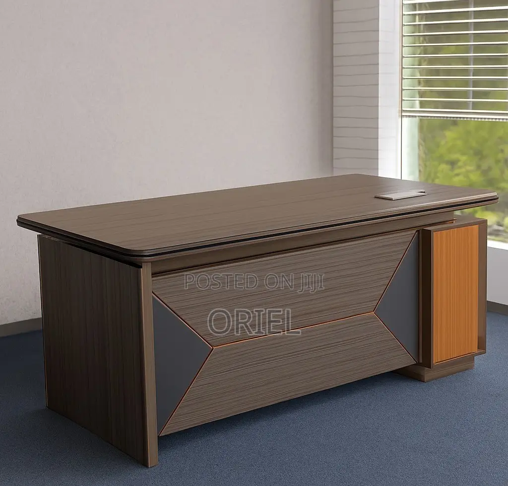 Office Desk : 1.6m Grey Oak Modern Desk
