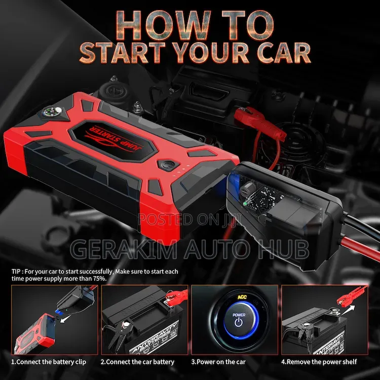 16800mah Portable Car Jump Starter With Air Compressor