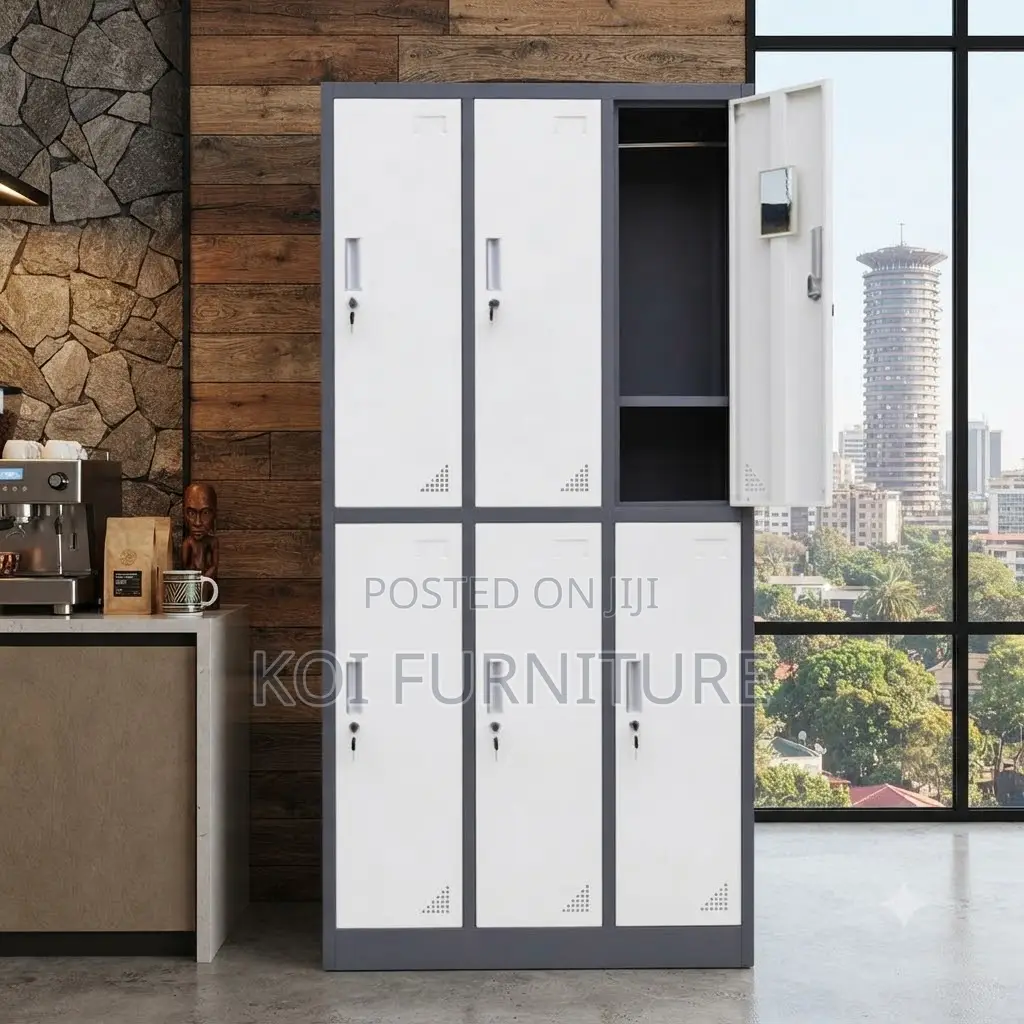 Office Cabinet; 6 Lockers Executive Gray Office Filing Cabinet