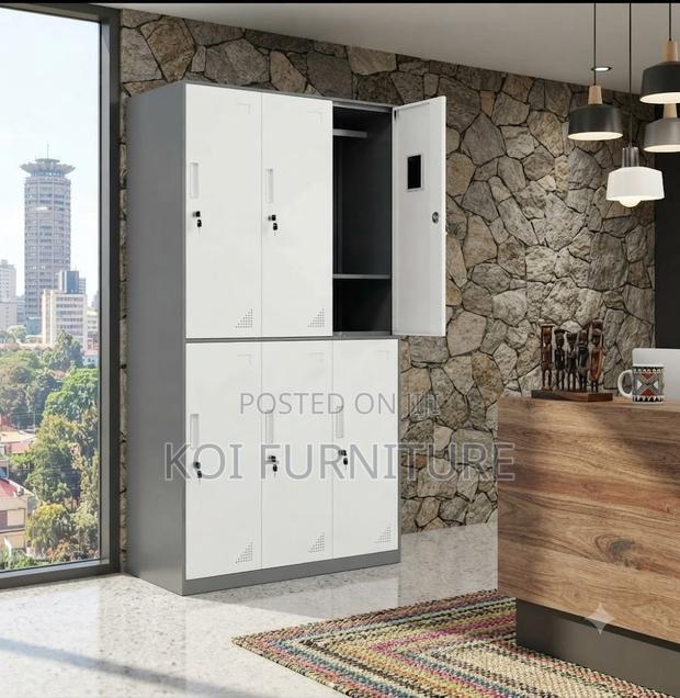 Office Cabinet; 6 Lockers Executive Gray Office Filing Cabinet - thumbnail 4
