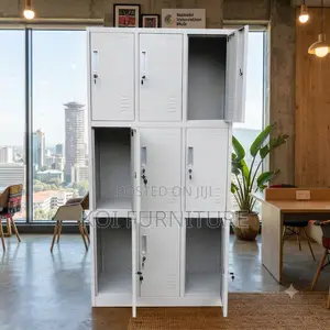 Office Cabinet; 6 Lockers Executive Gray Office Filing Cabinet