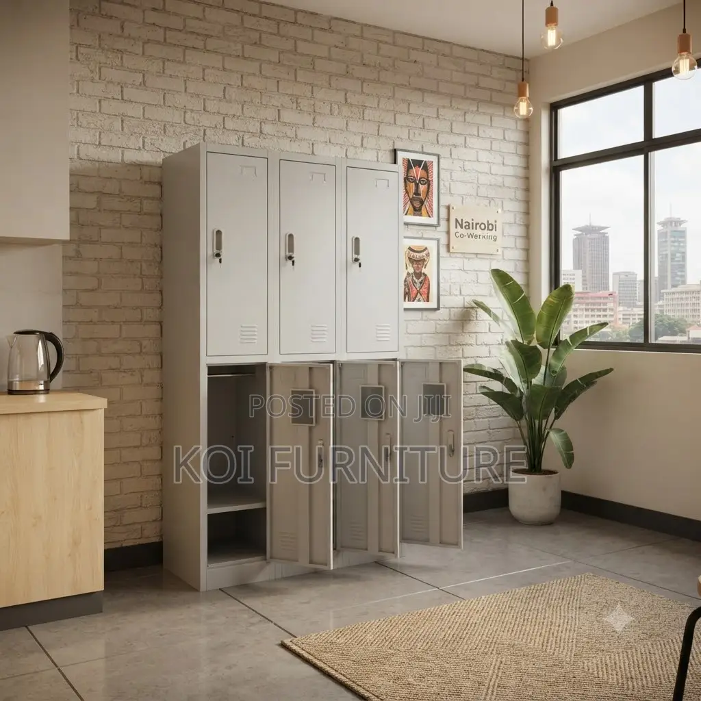 Office Cabinet; 6 Lockers Executive Gray Office Filing Cabinet