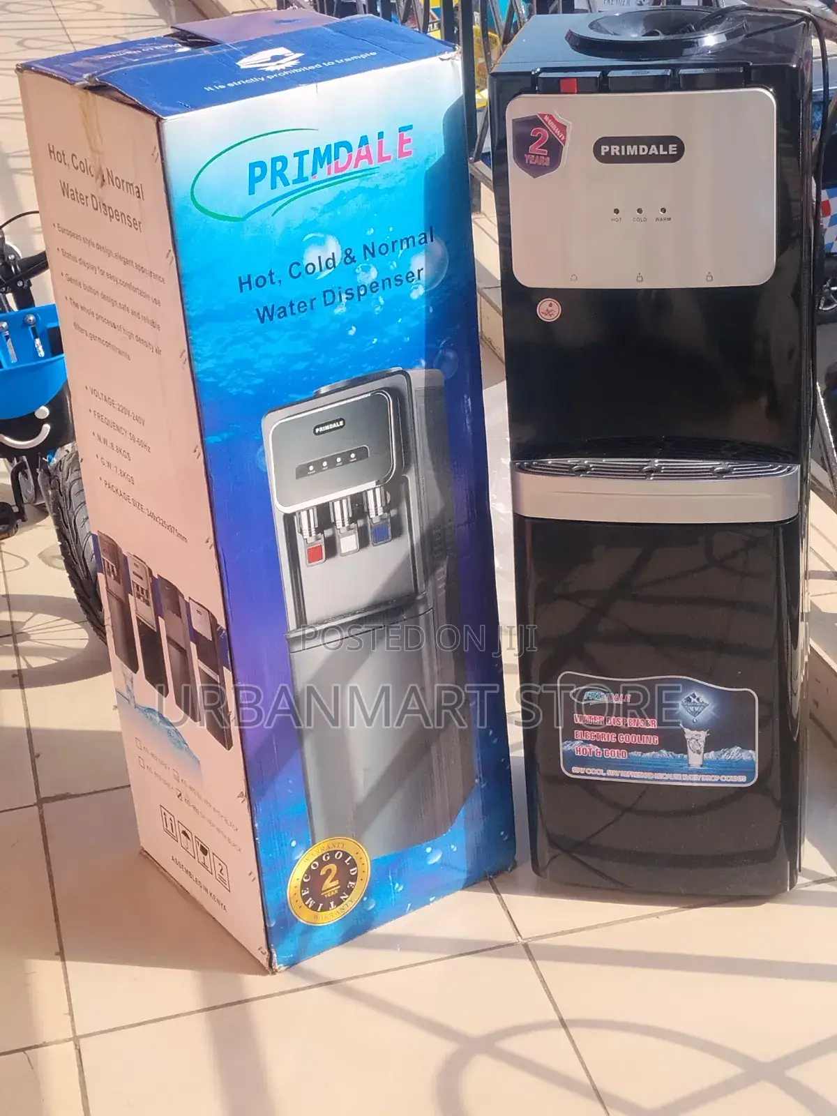 Primdale 3 Tap Water Dispenser With Child Lock- Hot, Cold and Normal