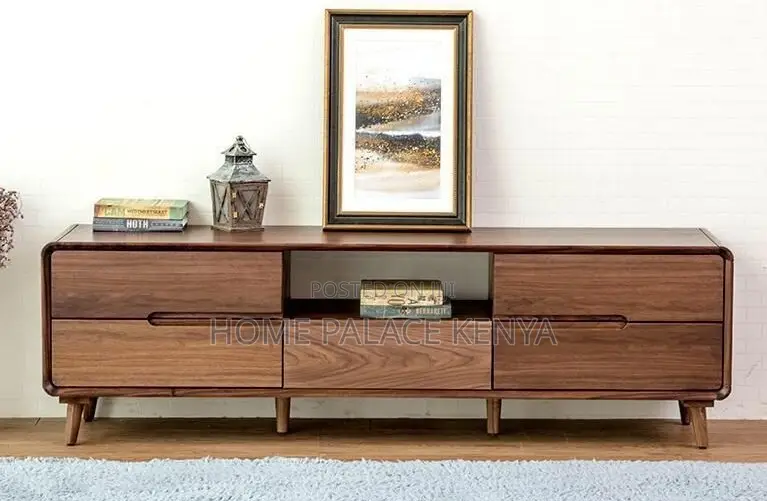 Tv Stand: Elite Mahogany Long Tv Unit