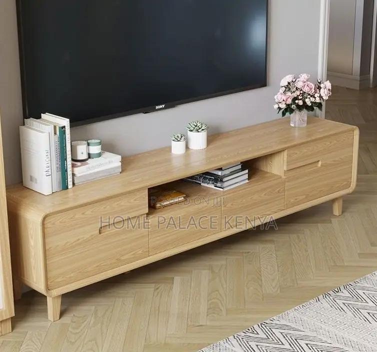 Tv Stand: Elite Mahogany Long Tv Unit