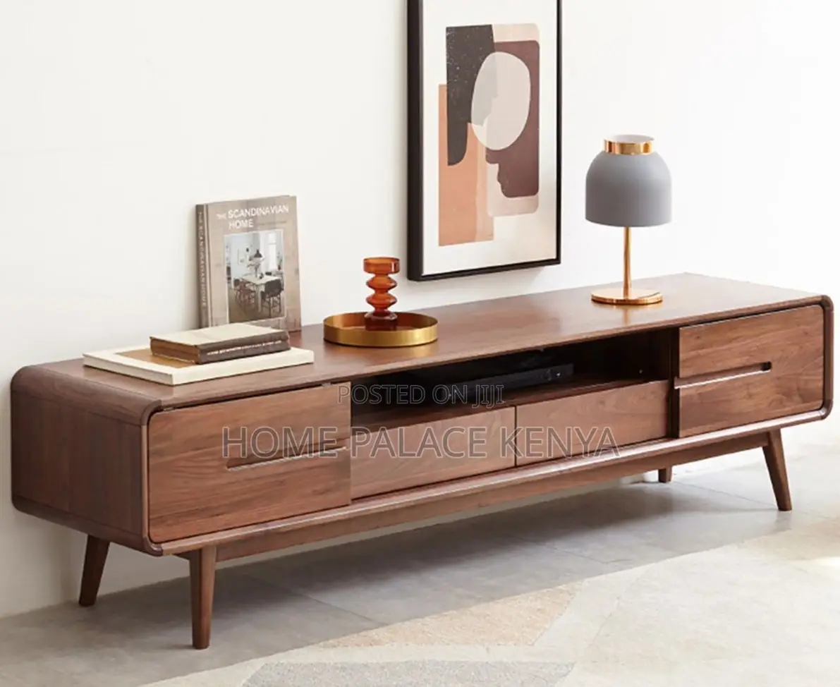 Tv Stand: Elite Mahogany Long Tv Unit