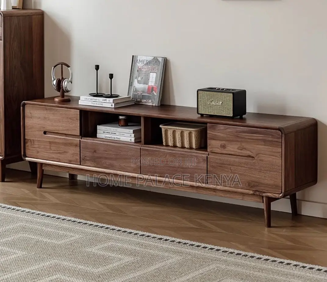 Tv Stand: Elite Mahogany Long Tv Unit