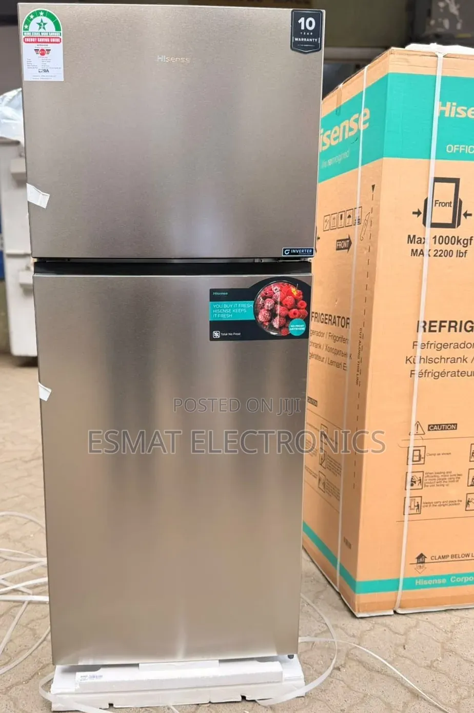 Hisense Fridge 424l Double Door Silver Ref418dr