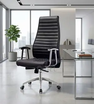 Office Chair : Black Executive High-Back Swivel Chair