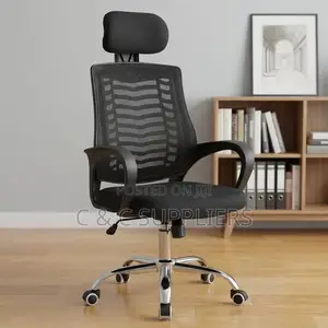 Black Breathable Conference Headrest Chair