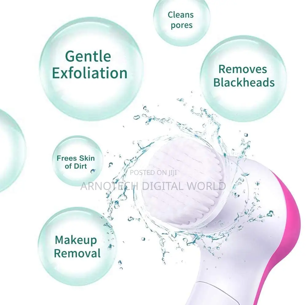 Electric 5-in-1 Facial Cleansing Brush With 360° Exfoliating Massage