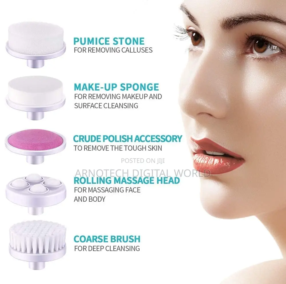 Electric 5-in-1 Facial Cleansing Brush With 360° Exfoliating Massage