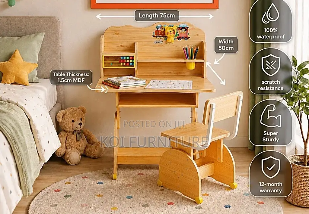 Home Desk; Brown Home Schooling Kids Desk Chair Sets