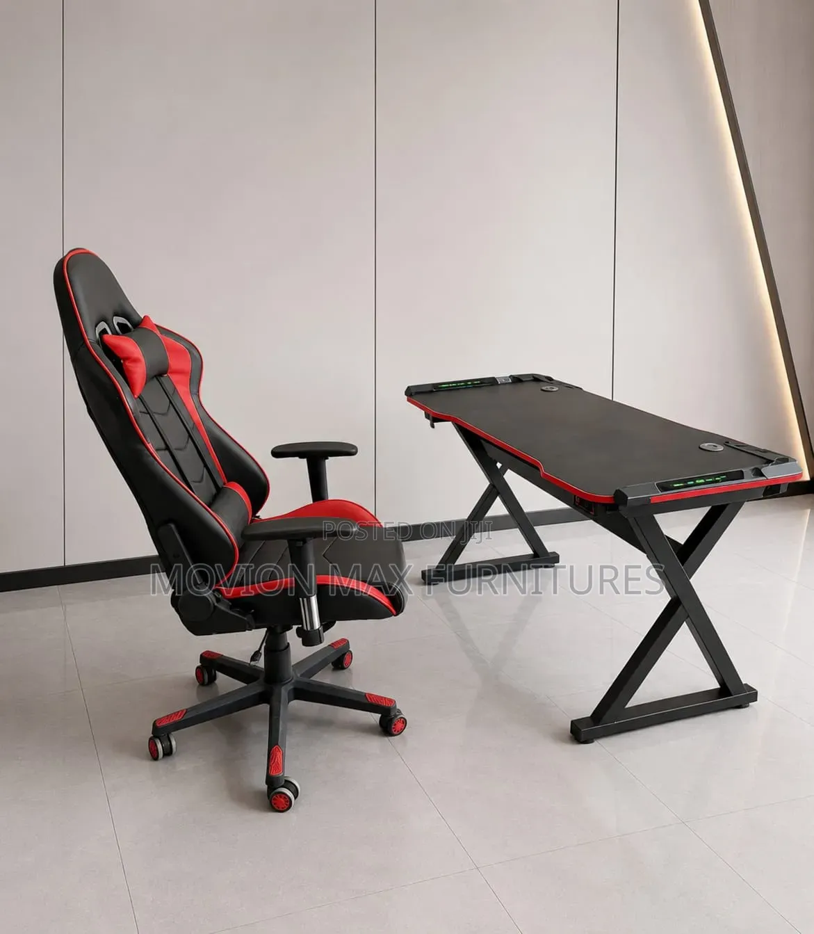 Gaming Leather Chair With Gaming Table