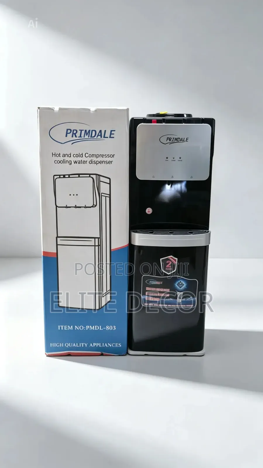 Primdale 3 Taps Compressor Water Dispenser – Hot, Normal Cold Water