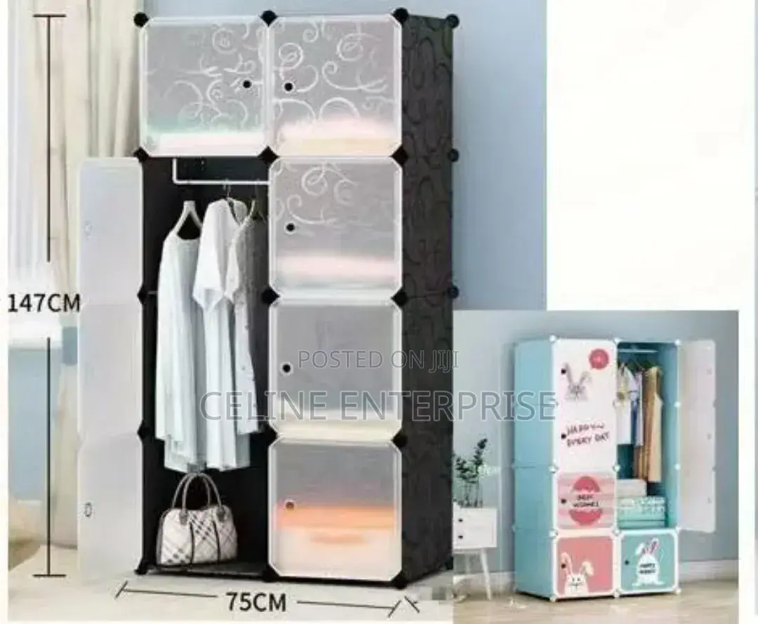 Portable 2- Column by 4 Plastic Wardrobes