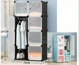 Portable 2- Column by 4 Plastic Wardrobes