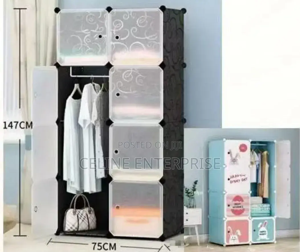 Portable 2- Column by 4 Plastic Wardrobes