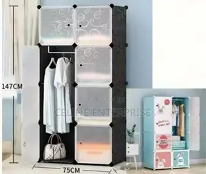 Portable 2- Column by 4 Plastic Wardrobes