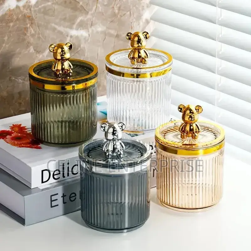 Luxury Cute Bear Cotton Swab Storage Box