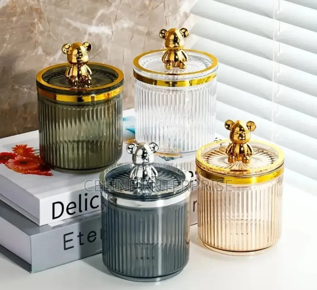Luxury Cute Bear Cotton Swab Storage Box