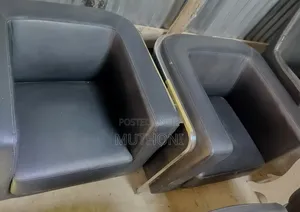 Black Leather Give Seater Set Sofa