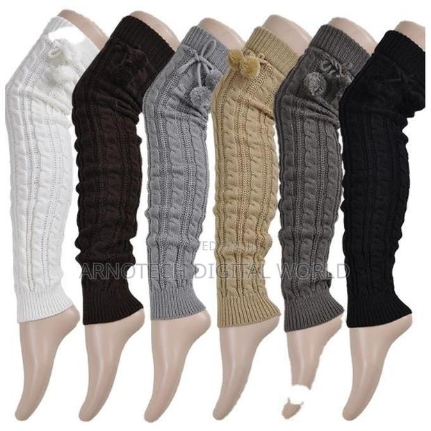 Knitted Thick Leg Warmers – Soft Winter Knee High Fashion Warm Socks