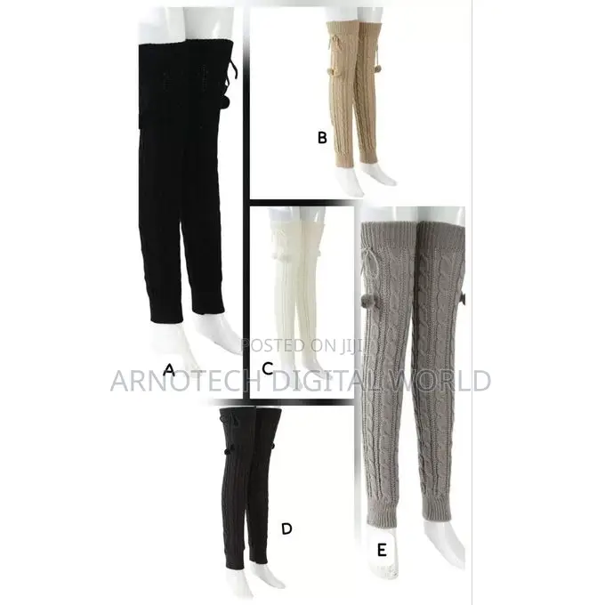 Knitted Thick Leg Warmers – Soft Winter Knee High Fashion Warm Socks