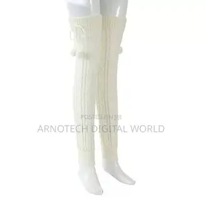 Knitted Thick Leg Warmers – Soft Winter Knee High Fashion Warm Socks