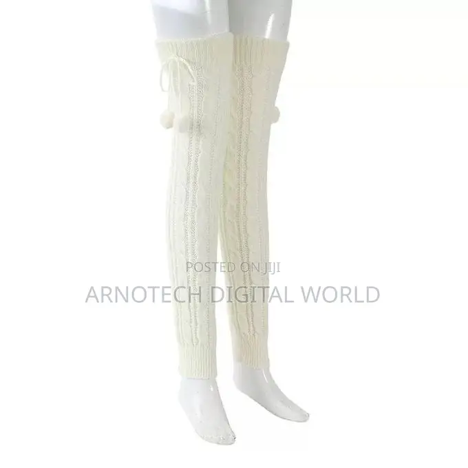 Knitted Thick Leg Warmers – Soft Winter Knee High Fashion Warm Socks