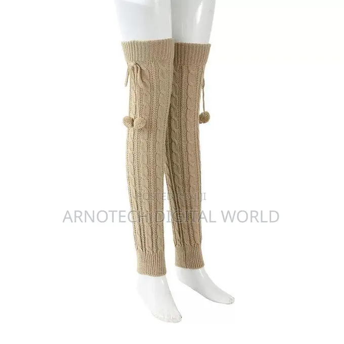 Knitted Thick Leg Warmers – Soft Winter Knee High Fashion Warm Socks