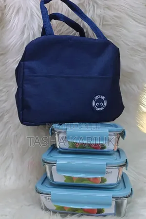 Food Storage Glass Container 3pcs With a Bag