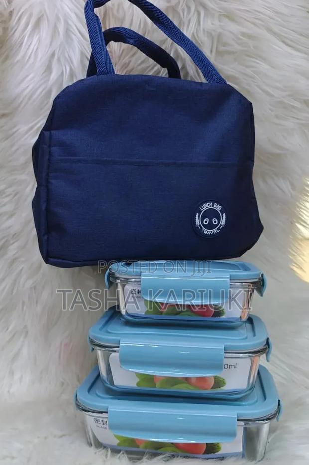 Food Storage Glass Container 3pcs With a Bag