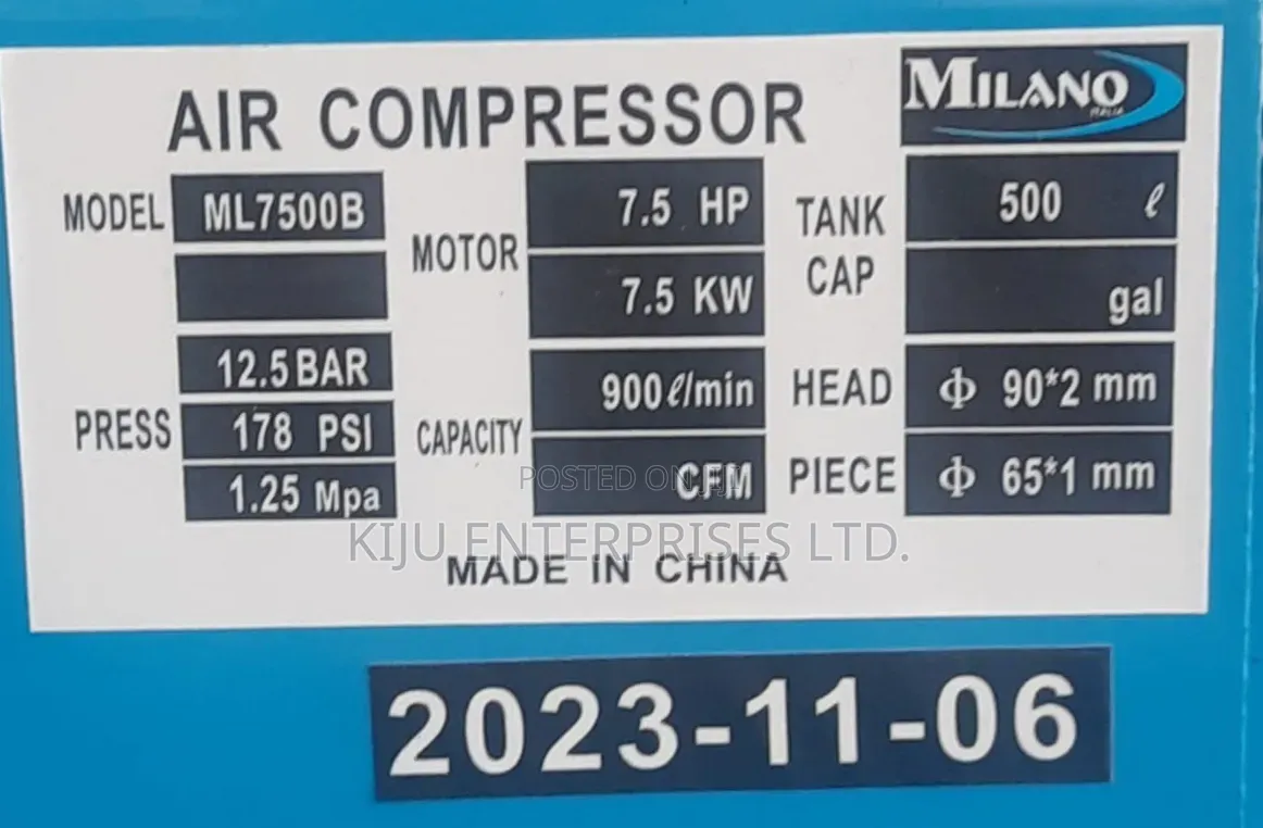 500 L Air Compressor