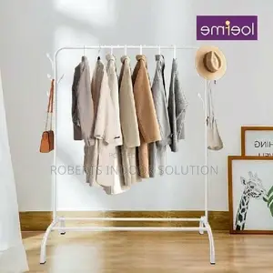 Tall Single Pole Iron Hanger With Under Shoe Storage