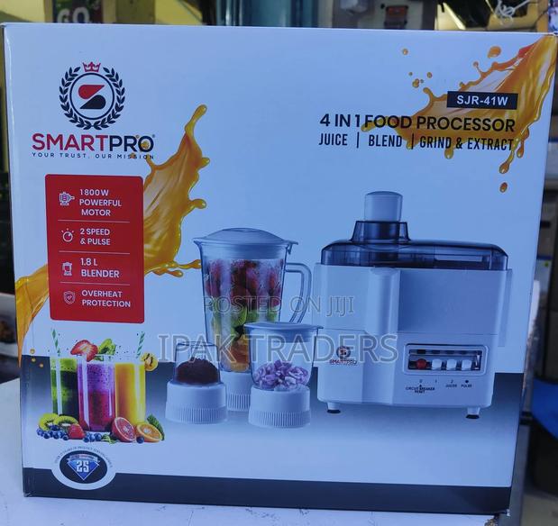 Smartpro 4-in-1 Juice Extractor – Juicer, Blender, Chopper (1000w)
