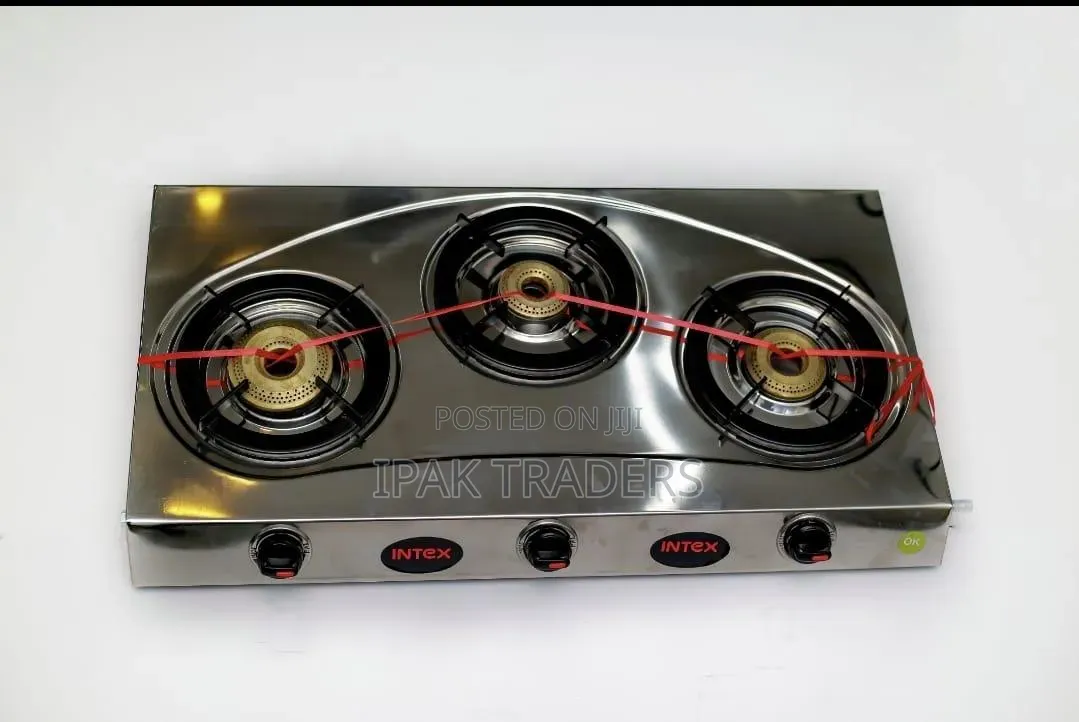 Intex Agni Ultra Gas Stove 3 Brass Burners and Ergonomic Designed Knob