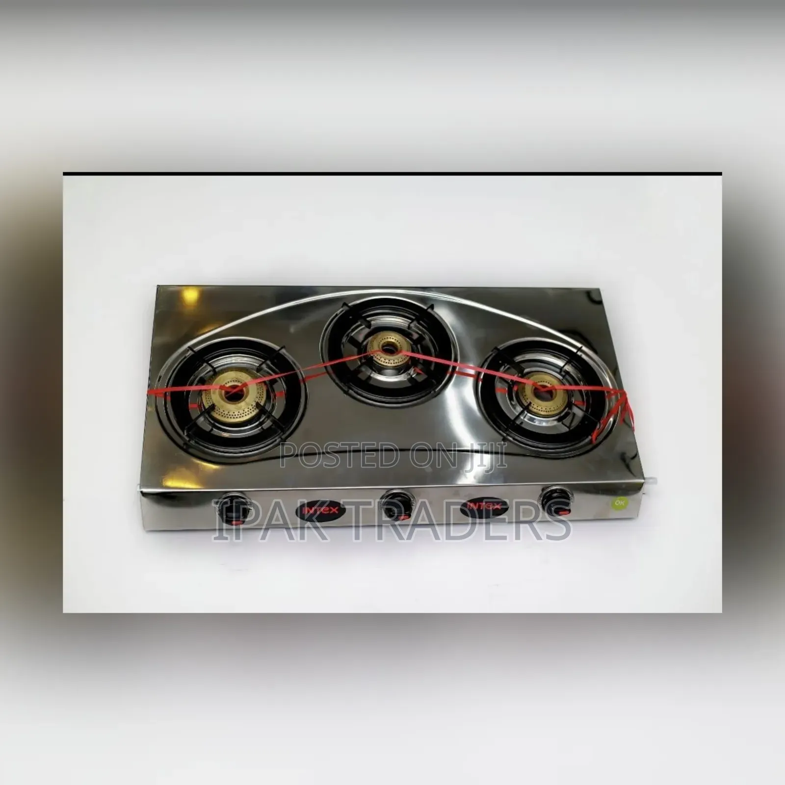 Intex Agni Ultra Gas Stove 3 Brass Burners and Ergonomic Designed Knob