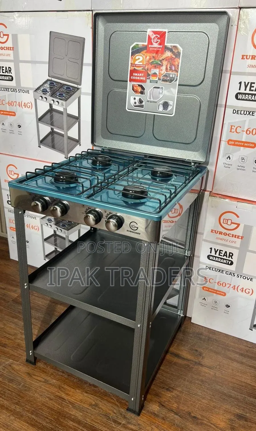 Eurochef Full Gas Standing Cooker With Shelves