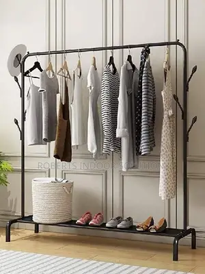 Chic Iron Garment Organizer With Lower Shoe Stand