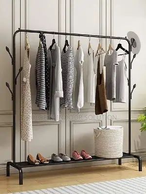 Chic Iron Garment Organizer With Lower Shoe Stand